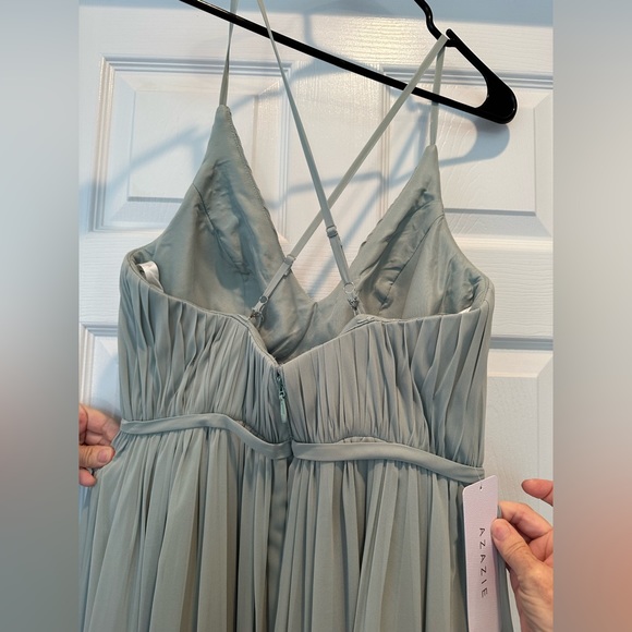 AZAZIE BLYTHE
A-Line Pleated Chiffon Floor-Length Dress Agave
Size: 4  (NWT) - Picture 10 of 13